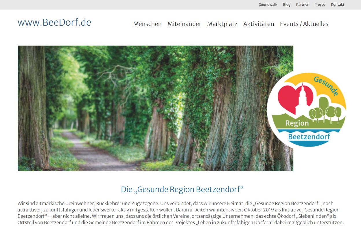 Webseite "Gesunde Region Beetzendorf" online