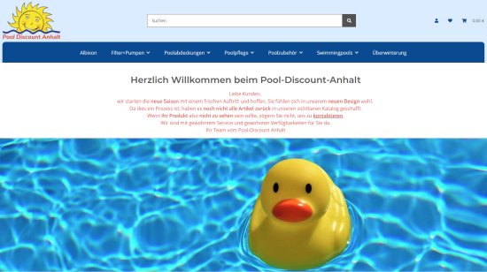 Swimmingpool Shop: Pool-Discount Anhalt - neuer Shop online